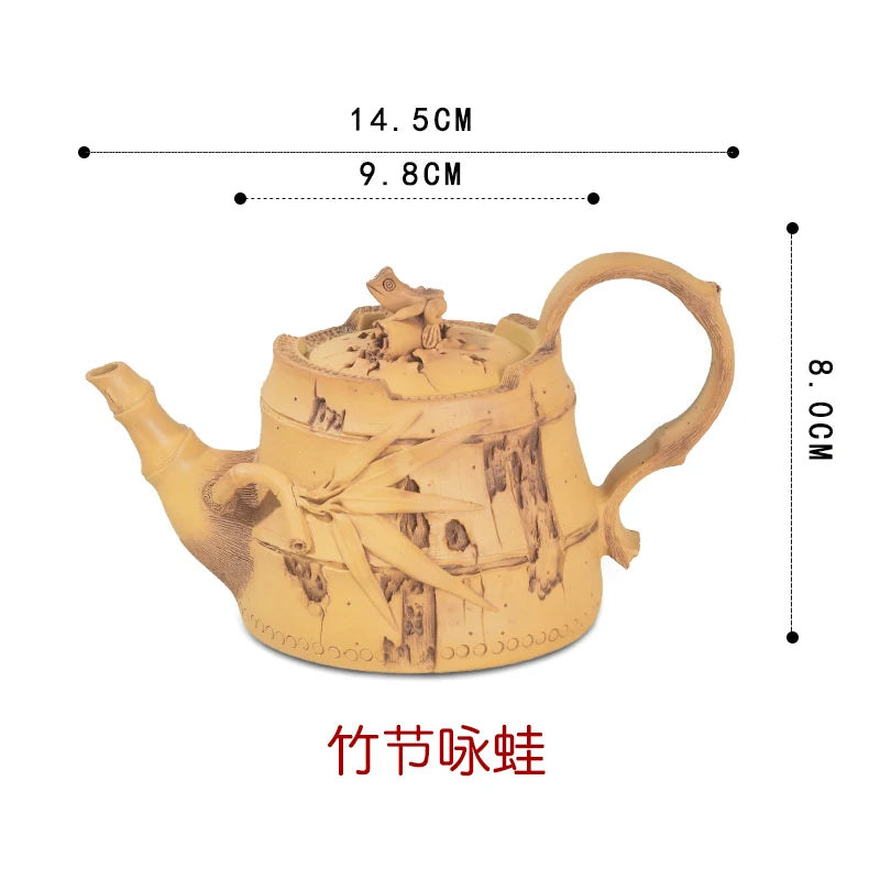 Yixing Famous Teapot Pure Handmade Raw Ore Bamboo Segment Teapot Chen Dongzhu Live Broadcast Tea Set Home