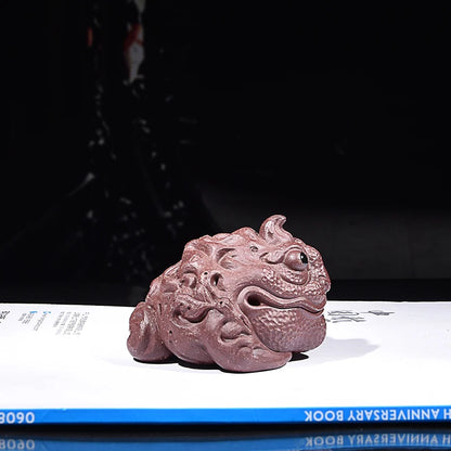 Yixing Fine Yixing Clay Tea Carve Supportable Purple Sand Golden Toad Tea Ornaments Fortune Creative Personality Sculptured Orna