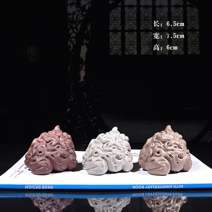 Yixing Fine Yixing Clay Tea Carve Supportable Purple Sand Golden Toad Tea Ornaments Fortune Creative Personality Sculptured Orna