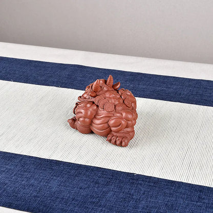 Yixing Fine Zisha Golden Toad Tea Ornaments Ornaments Raw Ore Handmade Supportable Domineering Cattle Toad Three Feet Golden Toa