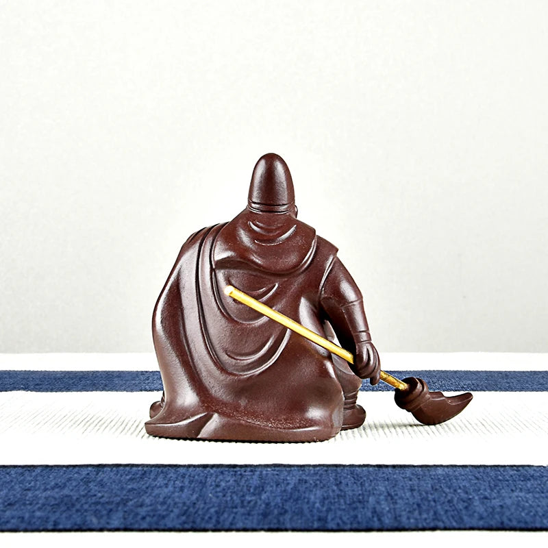 Yixing Fine Zisha Guan Gong Lord Guan the Second Tea Ornaments Decoration Handmade Supportable Purple Clay Tea Tray Utensils Gua
