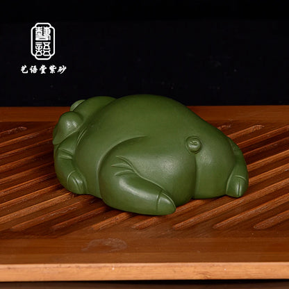 Yixing Fine Zisha Lazy Pig Tea Ornaments Pig Tea Set Small Ornaments Handmade Creative Personality Lying Pig Supportable Tea Tra