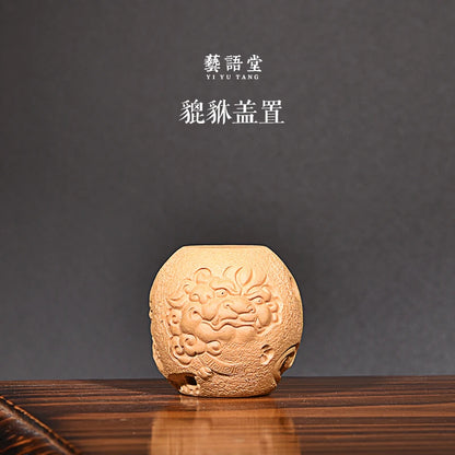 Yixing Fine Zisha Lid Cover Supportable Tea Pot Base Cover Holder Raw Ore Handmade Tea Ceremony Tea Tray Accessories Boutique
