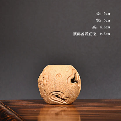 Yixing Fine Zisha Lid Cover Supportable Tea Pot Base Cover Holder Raw Ore Handmade Tea Ceremony Tea Tray Accessories Boutique