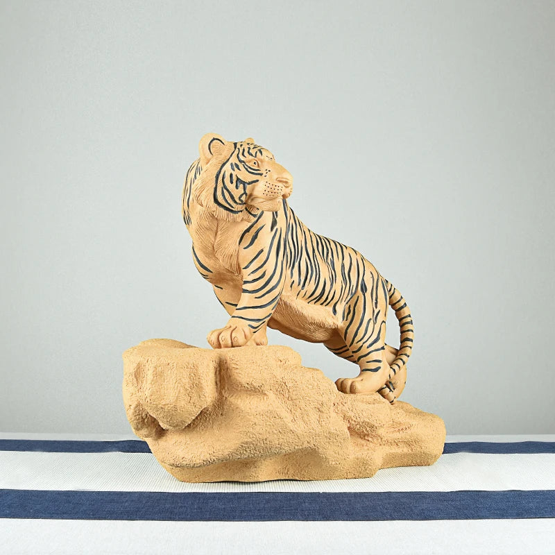 Yixing Fine Zisha Tiger Decoration Home Tea Tray Bedroom Office Flat Accessories Tiger climbing the mountain Hand-Crafted