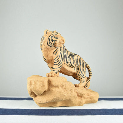 Yixing Fine Zisha Tiger Decoration Home Tea Tray Bedroom Office Flat Accessories Tiger climbing the mountain Hand-Crafted
