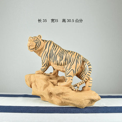 Yixing Fine Zisha Tiger Decoration Home Tea Tray Bedroom Office Flat Accessories Tiger climbing the mountain Hand-Crafted