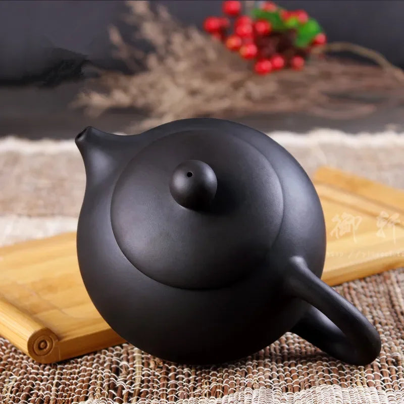 Yixing-Genuine Zisha Pot, Ball Hole, Xi Shi Pot, Handmade Clay Teapot, Large Capacity, Household Kettle, 430ml
