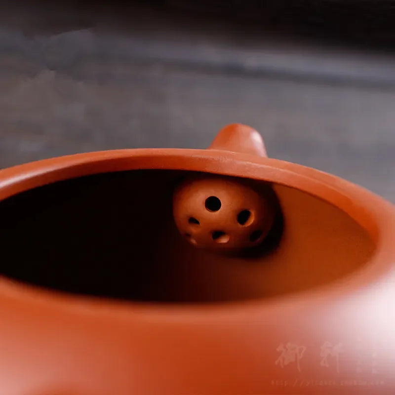 Yixing-Genuine Zisha Pot, Ball Hole, Xi Shi Pot, Handmade Clay Teapot, Large Capacity, Household Kettle, 430ml
