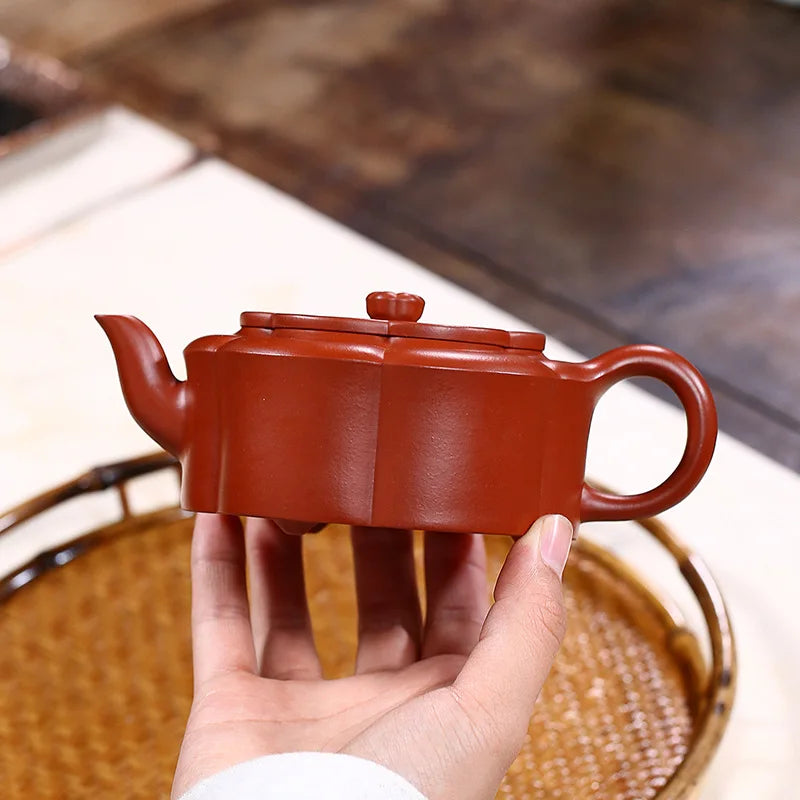 Yixing Handmade Kung-Fu Teaware, Purple Clay Drinkware, Raw Mine Dahongpao Linghua Zhoupan Teapot, Zisha Teapot, Handmade Pot
