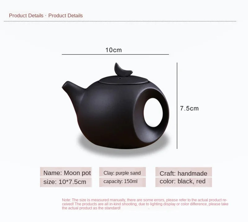 Yixing-Handmade Purple Clay Clay Teapot, Ceramic Tea Set, Moon Pot, Filter, Small Bubble Teapot, Flower Teapot, Home