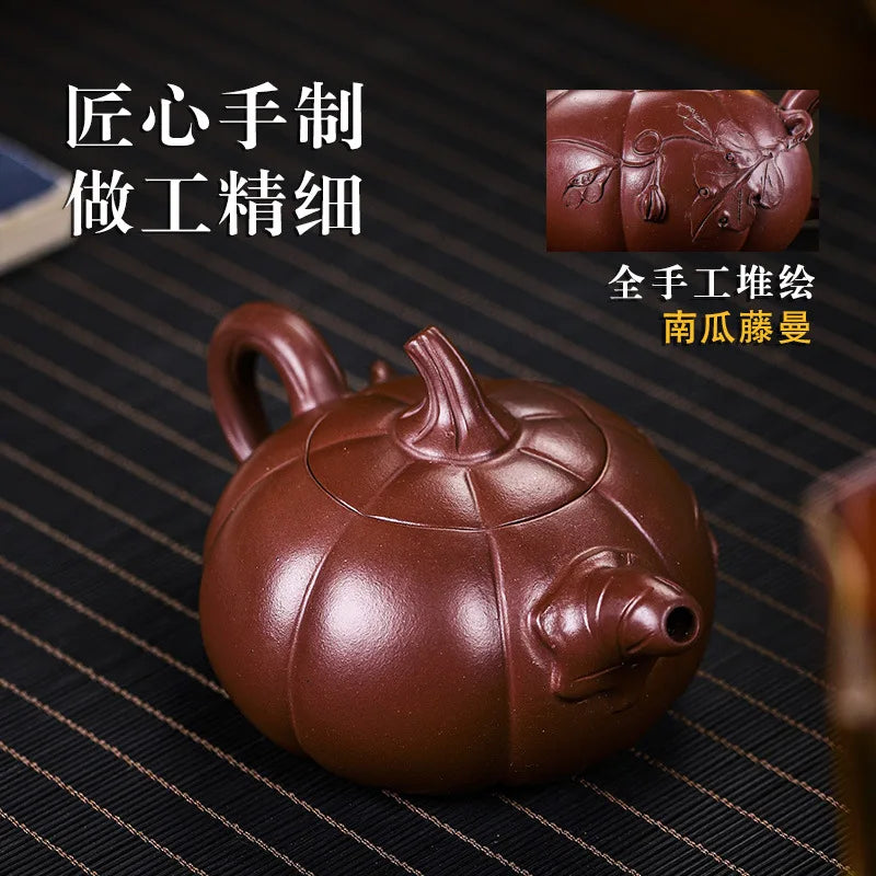 Yixing Handmade Purple Clay Pot Health Pot Pumpkin Raw Ore Purple Clay Fine Workmanship Smooth Water