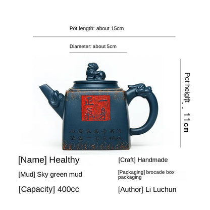 Yixing Handmade Purple Clay Pot Hundred Eyes Purple Eggplant Clay Eagle Strike the Sky Kung Fu Tea Set Chinese Tea Pot 400ml