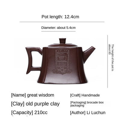 Yixing Handmade Purple Clay Pot Hundred Eyes Purple Eggplant Puree Shede Kung Fu Tea Set Chinese Teapot 270ml