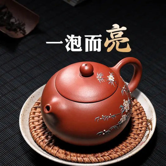 Yixing-Handmade Purple Clay Pot, Kong Fu Teapot, Old Purple Clay, Xi Shi Household Set, Zisha Drinkware Green