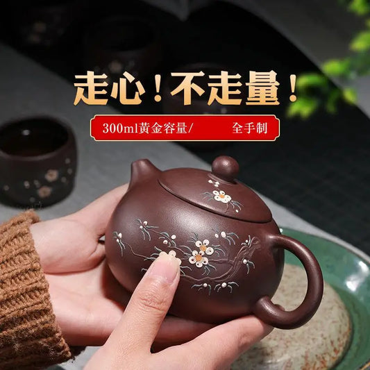 Yixing-Handmade Purple Clay Pot, Kong Fu Teapot, Old Purple Clay, Xi Shi Household Set, Zisha Drinkware Green
