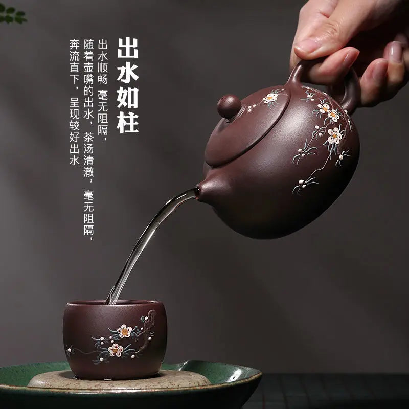Yixing-Handmade Purple Clay Pot, Kong Fu Teapot, Old Purple Clay, Xi Shi Household Set, Zisha Drinkware Green