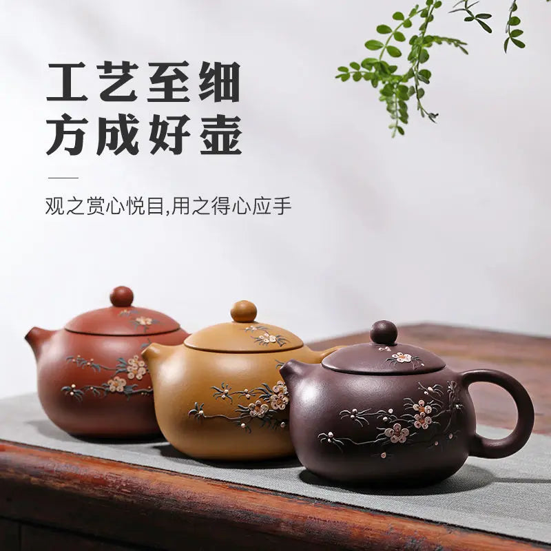 Yixing-Handmade Purple Clay Pot, Kong Fu Teapot, Old Purple Clay, Xi Shi Household Set, Zisha Drinkware Green