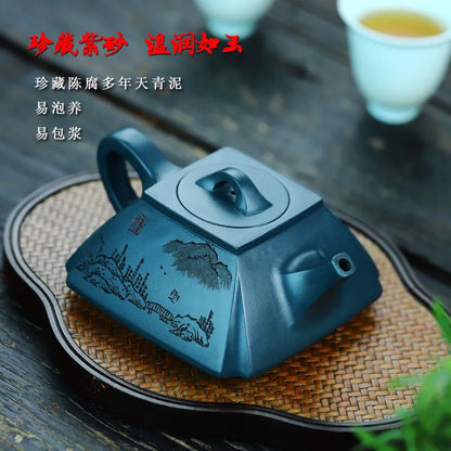 Yixing Handmade Purple Clay Pot, Old and Rotten for Many Years, Blue Mash Easy To Pack Pulp, Haina, All Rivers, Water,