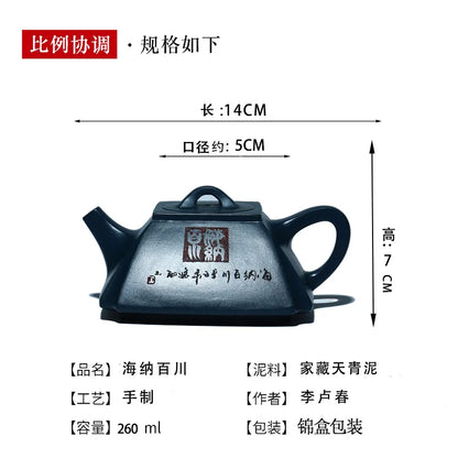 Yixing Handmade Purple Clay Pot, Old and Rotten for Many Years, Blue Mash Easy To Pack Pulp, Haina, All Rivers, Water,