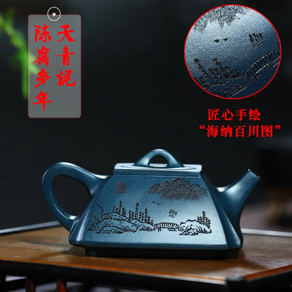 Yixing Handmade Purple Clay Pot, Old and Rotten for Many Years, Blue Mash Easy To Pack Pulp, Haina, All Rivers, Water,