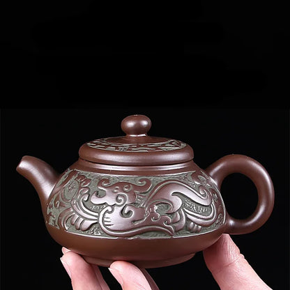 Yixing-Handmade Purple Sand Ceramic Teapot, Large Bubble Teapot, Single Teacup Set, Antique Teapot, Household Tea Set