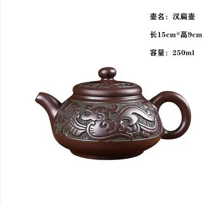 Yixing-Handmade Purple Sand Ceramic Teapot, Large Bubble Teapot, Single Teacup Set, Antique Teapot, Household Tea Set