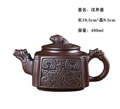 Yixing-Handmade Purple Sand Ceramic Teapot, Large Bubble Teapot, Single Teacup Set, Antique Teapot, Household Tea Set