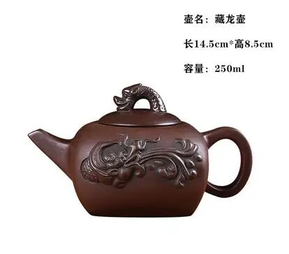 Yixing-Handmade Purple Sand Ceramic Teapot, Large Bubble Teapot, Single Teacup Set, Antique Teapot, Household Tea Set