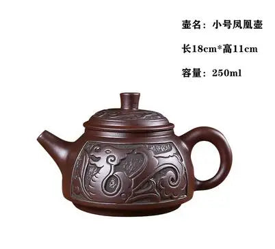 Yixing-Handmade Purple Sand Ceramic Teapot, Large Bubble Teapot, Single Teacup Set, Antique Teapot, Household Tea Set