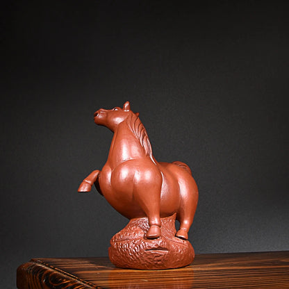 Yixing Handmade Purple Sand Horse Tea Ornaments Ornaments Tea Tray Tea Set Accessories Dahongpao Tea Tang Ma Chinese Zodiac Hors