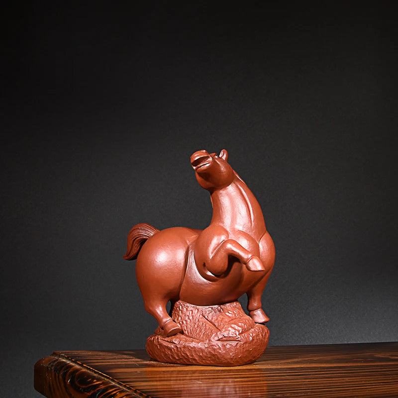 Yixing Handmade Purple Sand Horse Tea Ornaments Ornaments Tea Tray Tea Set Accessories Dahongpao Tea Tang Ma Chinese Zodiac Hors