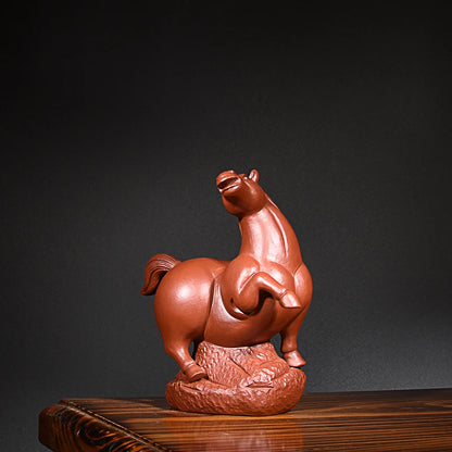 Yixing Handmade Purple Sand Horse Tea Ornaments Ornaments Tea Tray Tea Set Accessories Dahongpao Tea Tang Ma Chinese Zodiac Hors