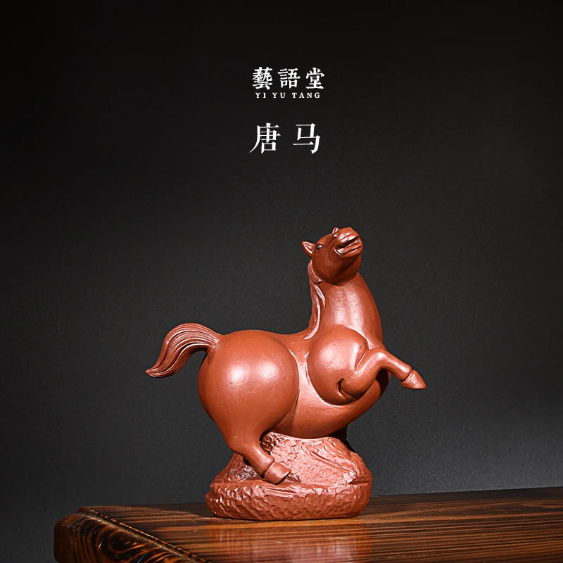 Yixing Handmade Purple Sand Horse Tea Ornaments Ornaments Tea Tray Tea Set Accessories Dahongpao Tea Tang Ma Chinese Zodiac Hors