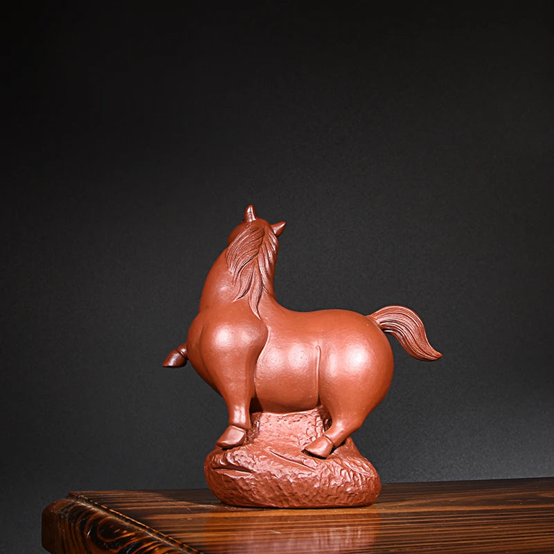 Yixing Handmade Purple Sand Horse Tea Ornaments Ornaments Tea Tray Tea Set Accessories Dahongpao Tea Tang Ma Chinese Zodiac Hors