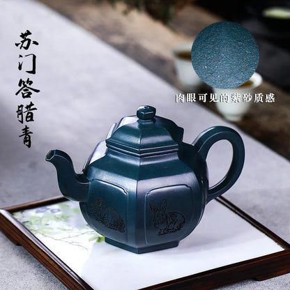 Yixing Handmade Tea Pot Six Parties Shape Purple Clay Teapot Raw Ore Beauty Kettle Chinese Tea Ceremony Customized Gifts 580ml