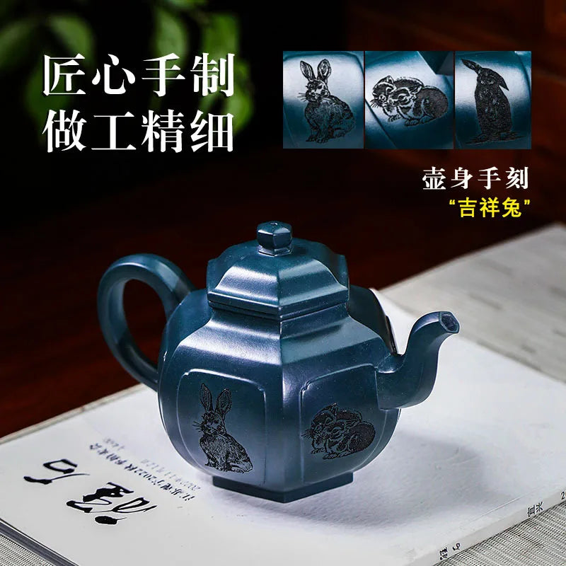 Yixing Handmade Tea Pot Six Parties Shape Purple Clay Teapot Raw Ore Beauty Kettle Chinese Tea Ceremony Customized Gifts 580ml