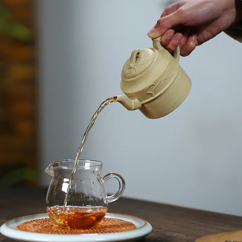 Yixing Handmade Teapot for Kung-Fu Teaware, Purple Clay Drinkware, Original Ore Benshan Green Clay, Zisha Teapot,