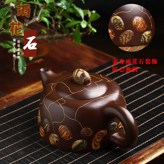 Yixing Handmade Yixing Clay Teapot Baimu Old Yixing Clay Certificate All Riverstones Easy to Pack Pulp and Water
