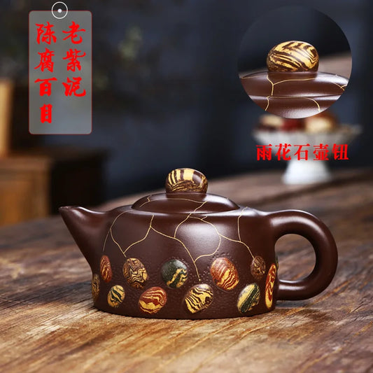 Yixing Handmade Yixing Clay Teapot Baimu Old Yixing Clay Certificate All Riverstones Easy to Pack Pulp and Water