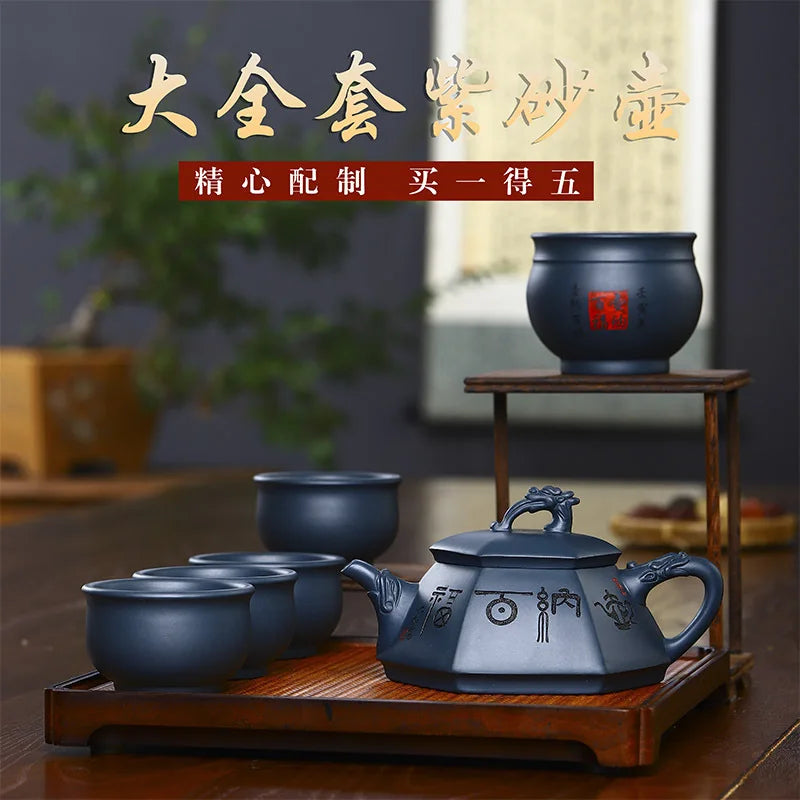 Yixing Handmade Yixing Clay Teapot Certificate Rotten Sky Green Mud Pot Natbaifuyi Wrapped Pulp Water Is Cool and Dripping