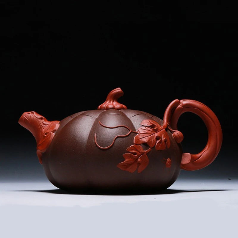Yixing High Quality Purple Clay Teapot Creative Handmade Pumpkin Tea Kettle Filter Beauty Tea Pot Chinese Tea Set Supplies 330ml