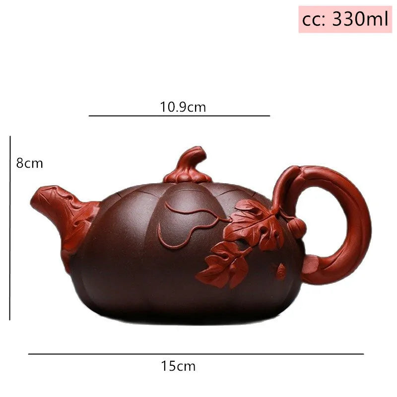 Yixing High Quality Purple Clay Teapot Creative Handmade Pumpkin Tea Kettle Filter Beauty Tea Pot Chinese Tea Set Supplies 330ml