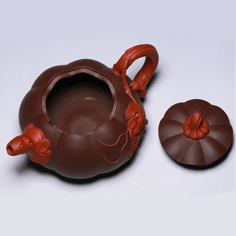 Yixing High Quality Purple Clay Teapot Creative Handmade Pumpkin Tea Kettle Filter Beauty Tea Pot Chinese Tea Set Supplies 330ml