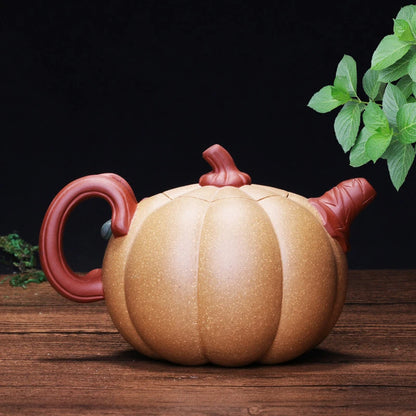 Yixing High Quality Purple Clay Teapot Creative Handmade Pumpkin Tea Kettle Filter Beauty Tea Pot Chinese Tea Set Supplies 330ml