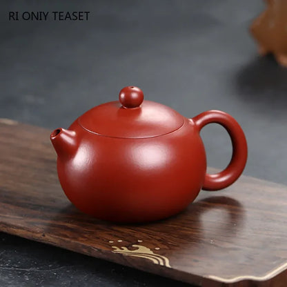 Yixing High-end Purple Clay Teapot Handmade Ball Hole Filter Xishi Tea Pot Raw Ore Dahongpao Kettle Chinese Zisha Tea Set