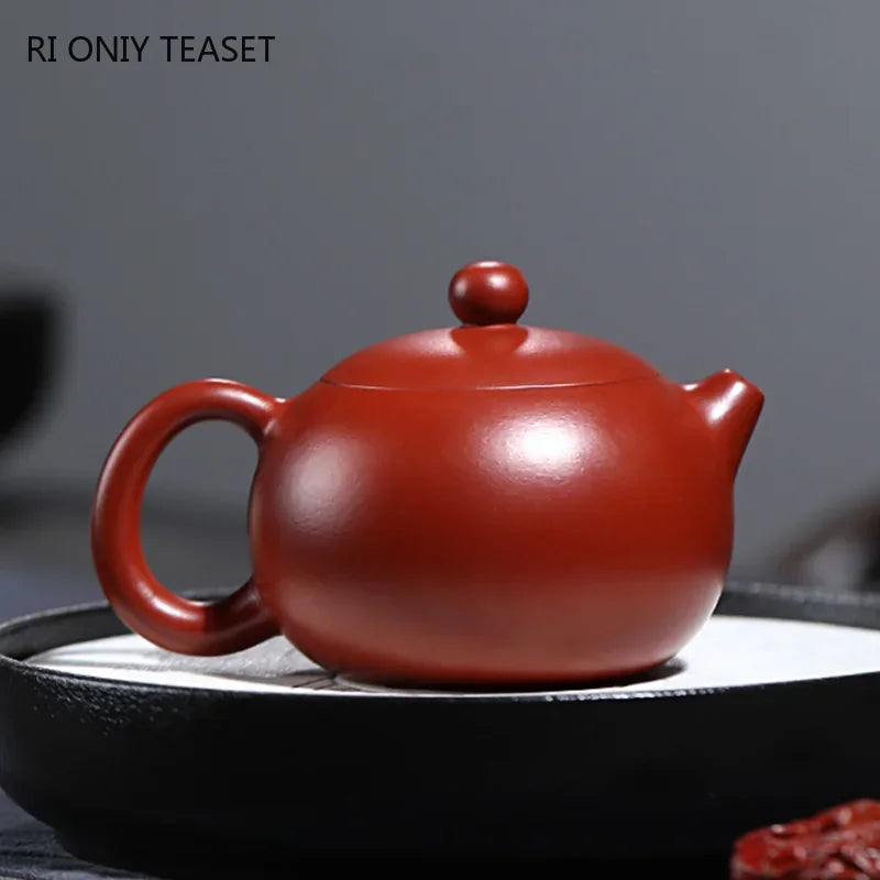 Yixing High-end Purple Clay Teapot Handmade Ball Hole Filter Xishi Tea Pot Raw Ore Dahongpao Kettle Chinese Zisha Tea Set