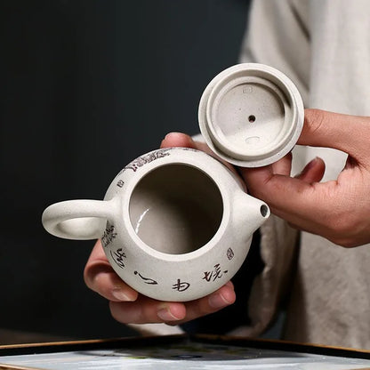 Yixing High-end Tea Pot Handmade Dragon Egg Shape Purple Clay Teapot Beauty Kettle Chinese Tea Ceremony Collection Gifts 220ml