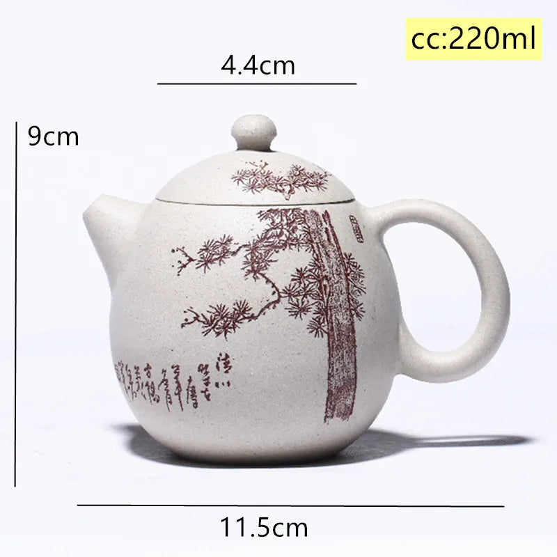 Yixing High-end Tea Pot Handmade Dragon Egg Shape Purple Clay Teapot Beauty Kettle Chinese Tea Ceremony Collection Gifts 220ml