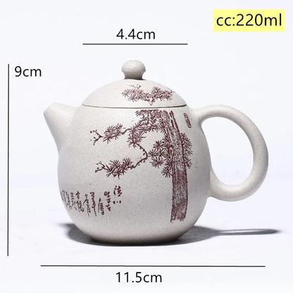 Yixing High-end Tea Pot Handmade Dragon Egg Shape Purple Clay Teapot Beauty Kettle Chinese Tea Ceremony Collection Gifts 220ml